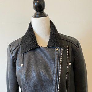 FAUX leather moto jacket